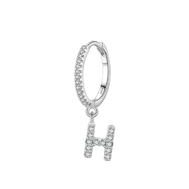Huggie earrings with initial h