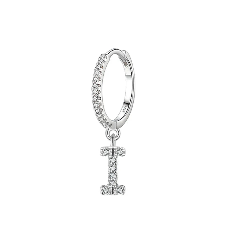 Huggie earrings with initial i