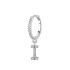 Huggie earrings with initial i