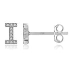 Silver initial earrings i