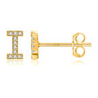 Gold initial earrings i