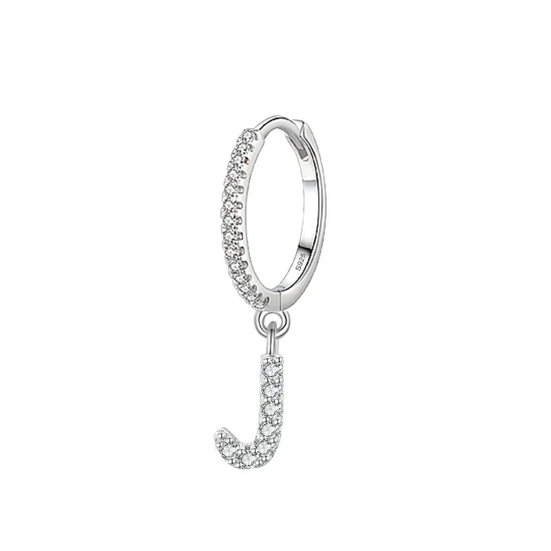 Huggie earrings with initial j