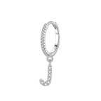Huggie earrings with initial j