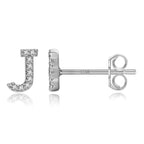 Silver initial earrings j