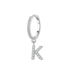 Huggie earrings with initial k