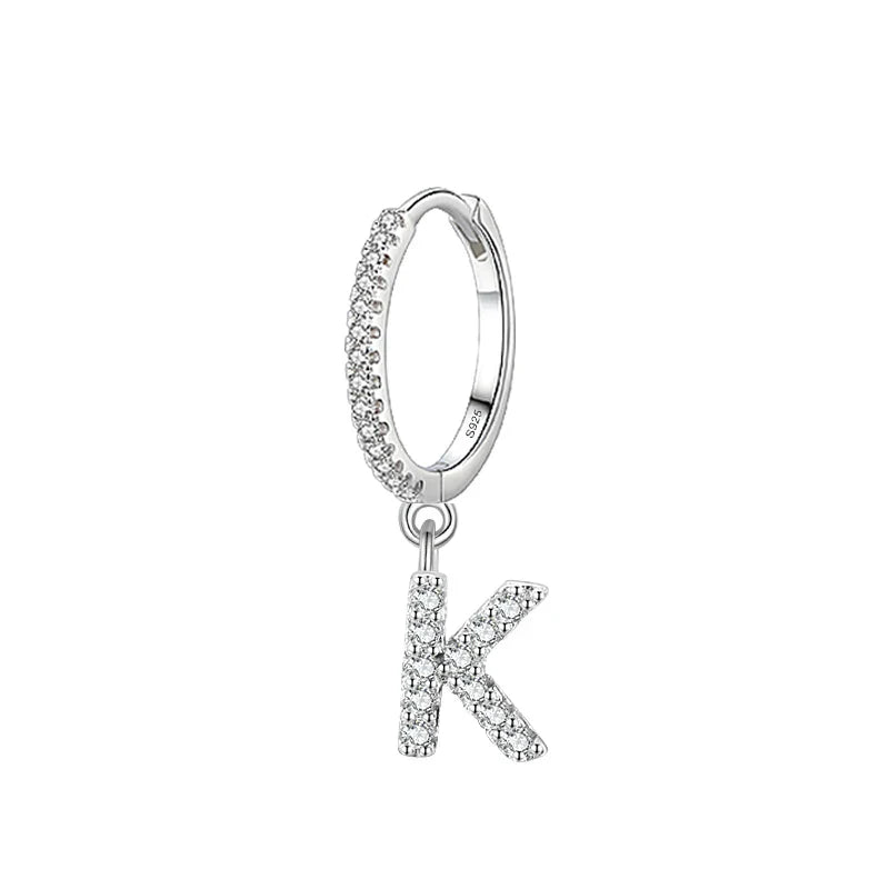 Huggie earrings with initial k