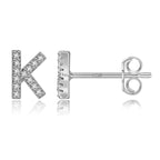 Silver initial earrings k