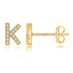 Gold initial earrings k