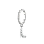 Huggie earrings with initial l