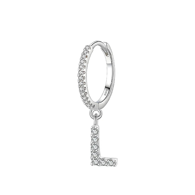 Huggie earrings with initial l