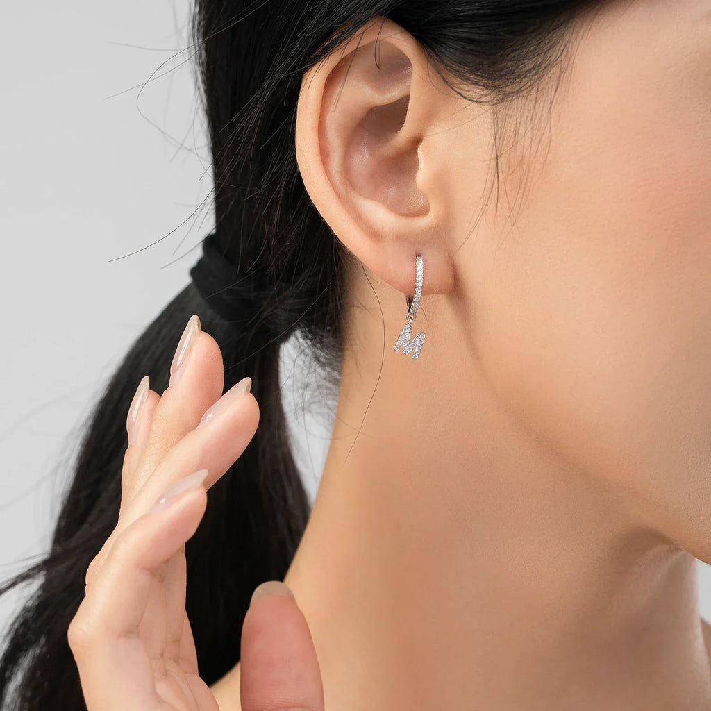 Huggie earrings with initial