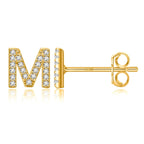 Gold initial earrings m