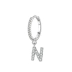 Huggie earrings with initial n