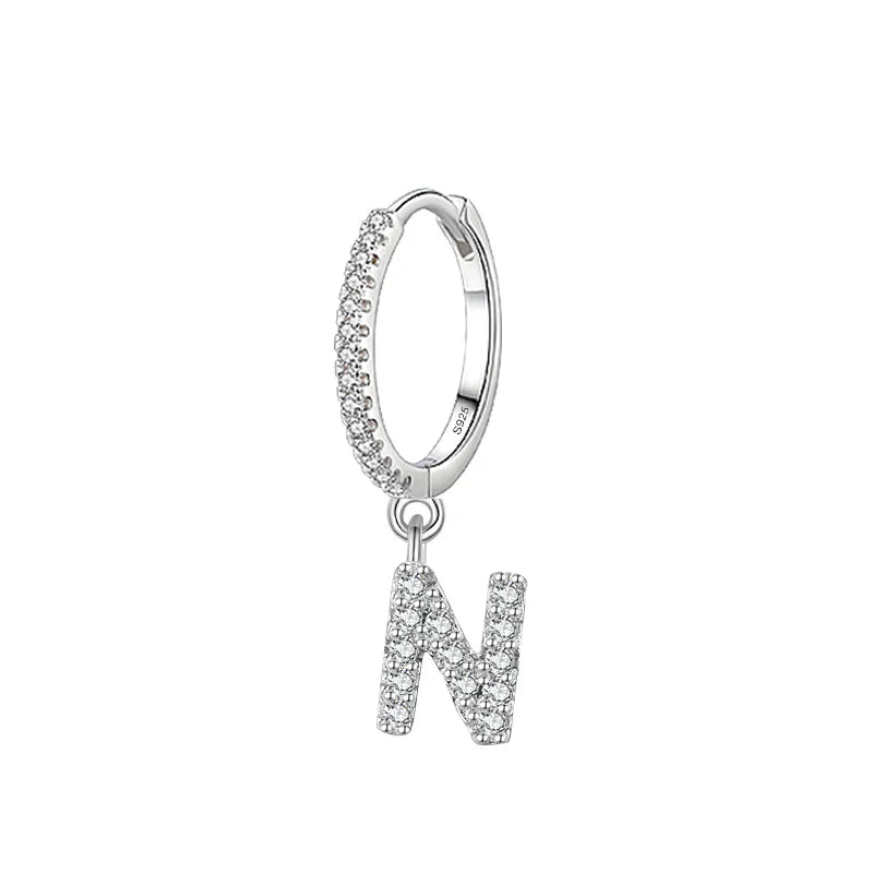 Huggie earrings with initial n