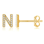 Gold initial earrings n