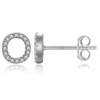 Silver initial earrings o