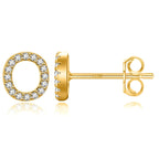 Gold initial earrings o