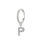 Huggie earrings with initial p