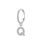 Huggie earrings with initial q