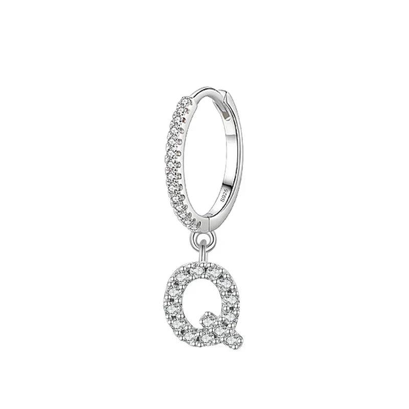 Huggie earrings with initial q