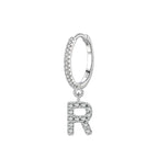 Huggie earrings with initial r