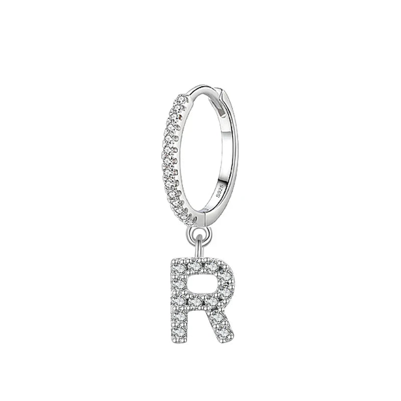 Huggie earrings with initial r