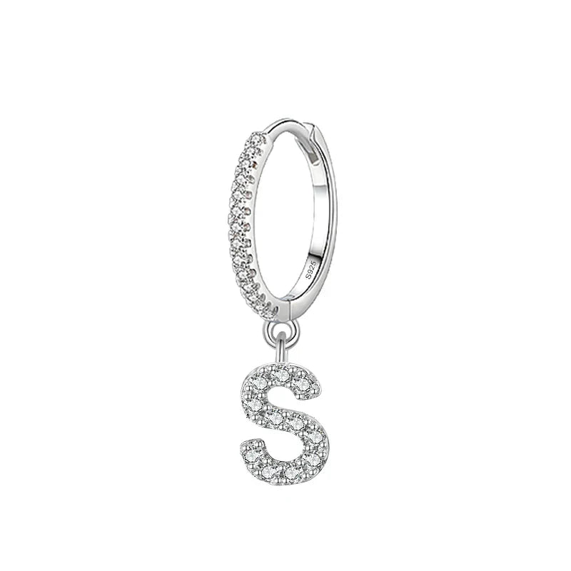 Huggie earrings with initial s
