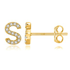 Gold initial earrings s