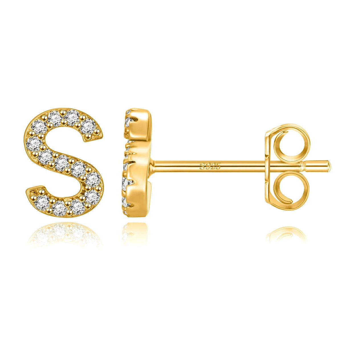 Gold initial earrings s