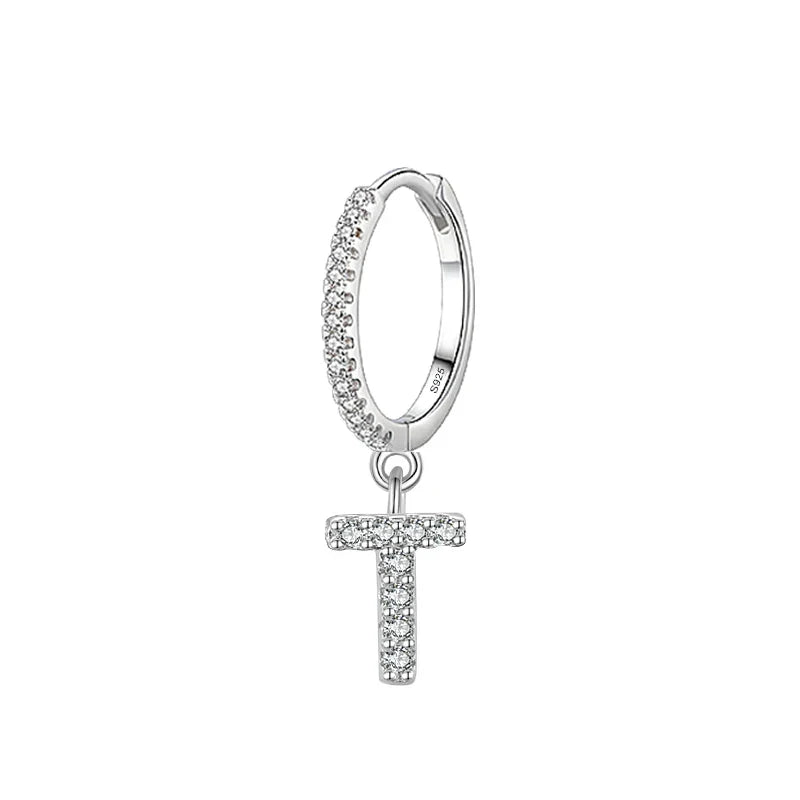 Huggie earrings with initial t