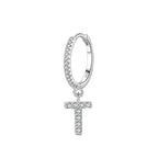 Huggie earrings with initial t