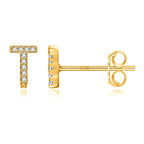 Gold initial earrings t