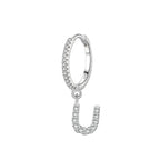 Huggie earrings with initial u