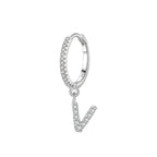 Huggie earrings with initial v