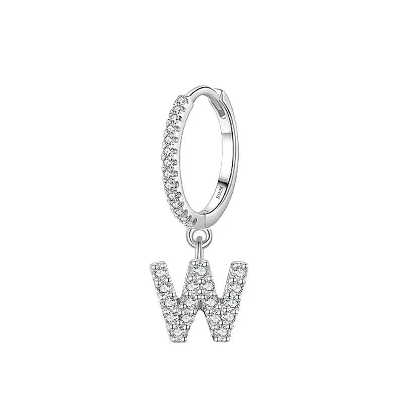 Huggie earrings with initial w