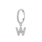 Huggie earrings with initial w