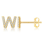 Gold initial earrings w