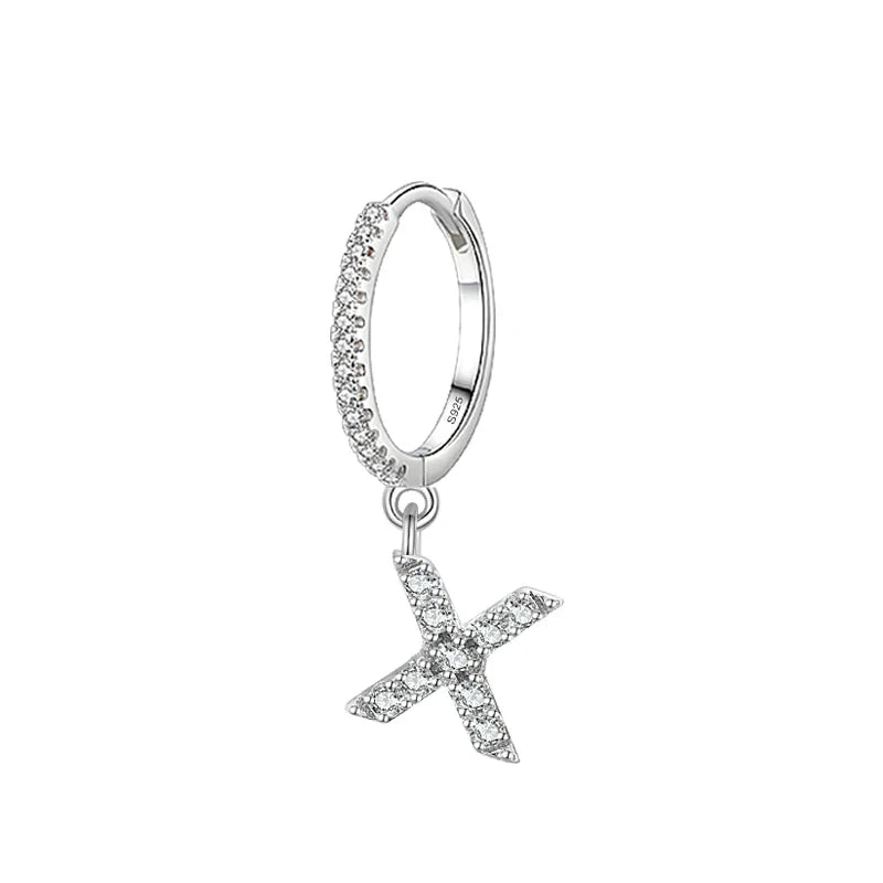 Huggie earrings with initial x
