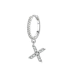 Huggie earrings with initial x