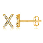 Gold initial earrings x