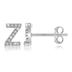 Silver initial earrings z