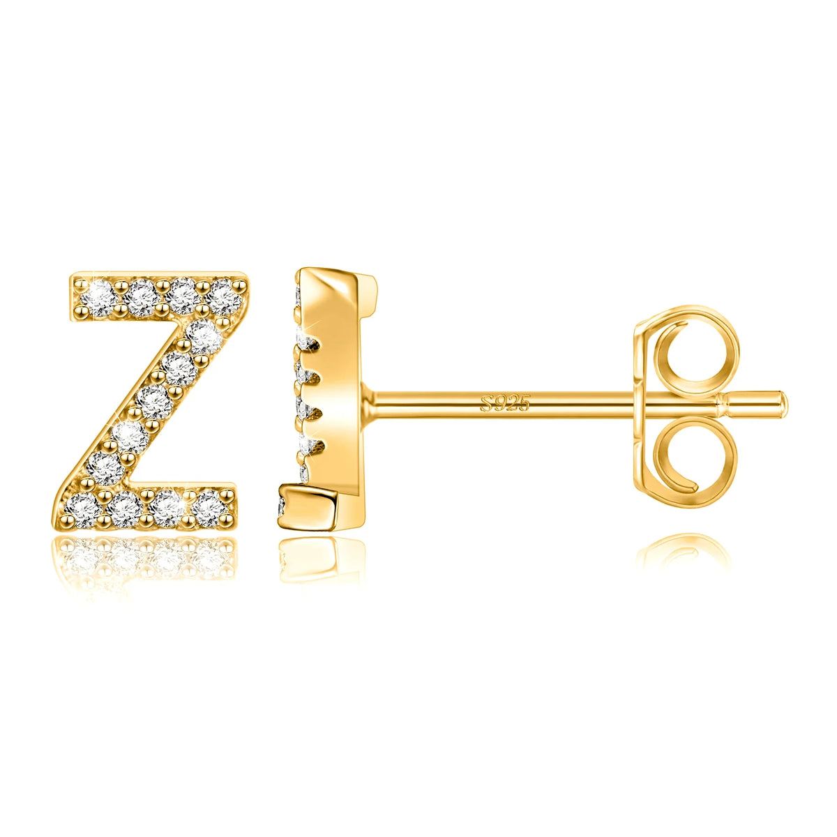Gold initial earrings z