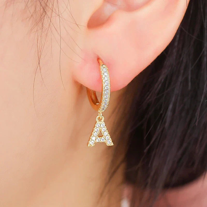 Women's Initial Hoop Earrings