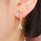 Women's Initial Hoop Earrings