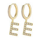 Women's Initial Hoop Earrings e