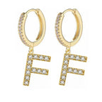 Women's Initial Hoop Earrings f