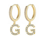 Women's Initial Hoop Earrings g