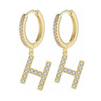 Women's Initial Hoop Earrings h