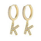 Women's Initial Hoop Earrings k