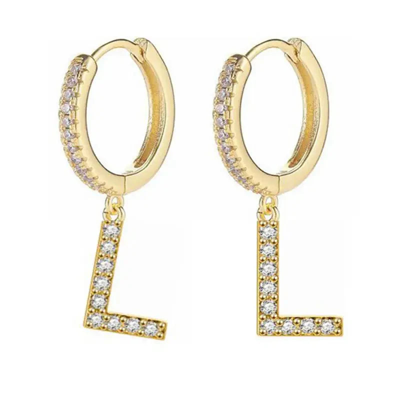 Women's Initial Hoop Earrings l